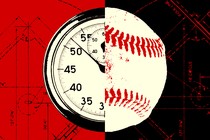 Illustration of a clock and a baseball.