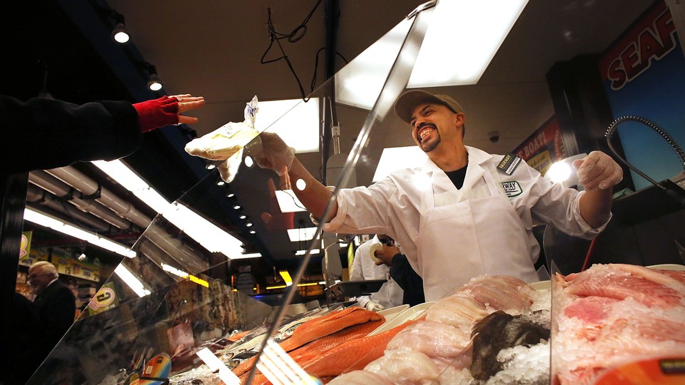 The interior of Fairway Market in Brooklyn.