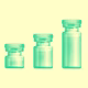 Three vaccine vials, each of different size