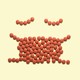 Pills in the shape of a face covered by a mask