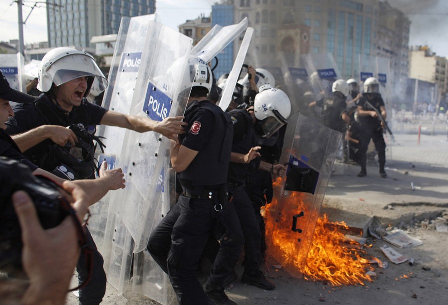 riot police retake istanbul s taksim