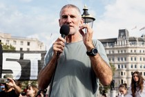 Yair Golan speaks at a rally