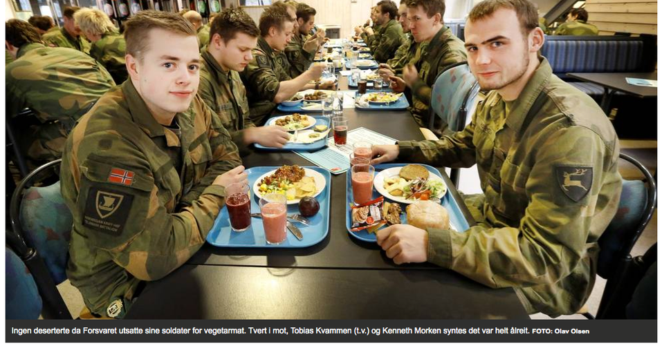 The Norwegian Military Is Fighting Climate Change With 'Meatless