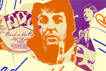 A collage of Paul McCartney and the "Band on the Run" album