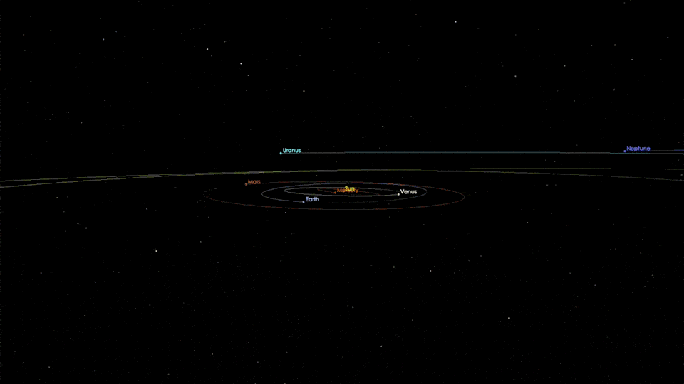 An animation shows the interstellar object passing through our solar system.