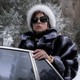 Lady Gaga as Patrizia Reggiani leaves a car in the film "House of Gucci"