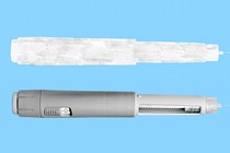 An Ozempic injector pen and its roughly sketched double
