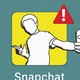 An illustration of a Snapchat logo with a figure taking a selfie