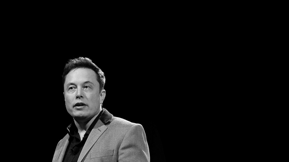A photo of Elon Musk with a black background