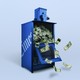 a newspaper-dispenser box full of money