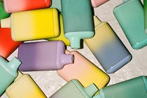 A collection of multicolored vapes