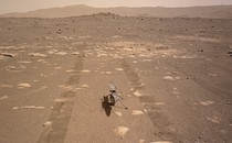 The Ingenuity helicopter on the surface of Mars