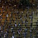 Israelis, keeping at a safe distance from one another, take part in a "Black Flag" demonstration, to protest against Prime Minister Benjamin Netanyahu and anti-democratic measures to contain the novel coronavirus outbreak, at Rabin Square in the coastal city of Tel Aviv, on April 19, 2020. (Photo by JACK GUEZ/AFP via Getty Images)