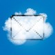 A cloud over a pixelated envelope