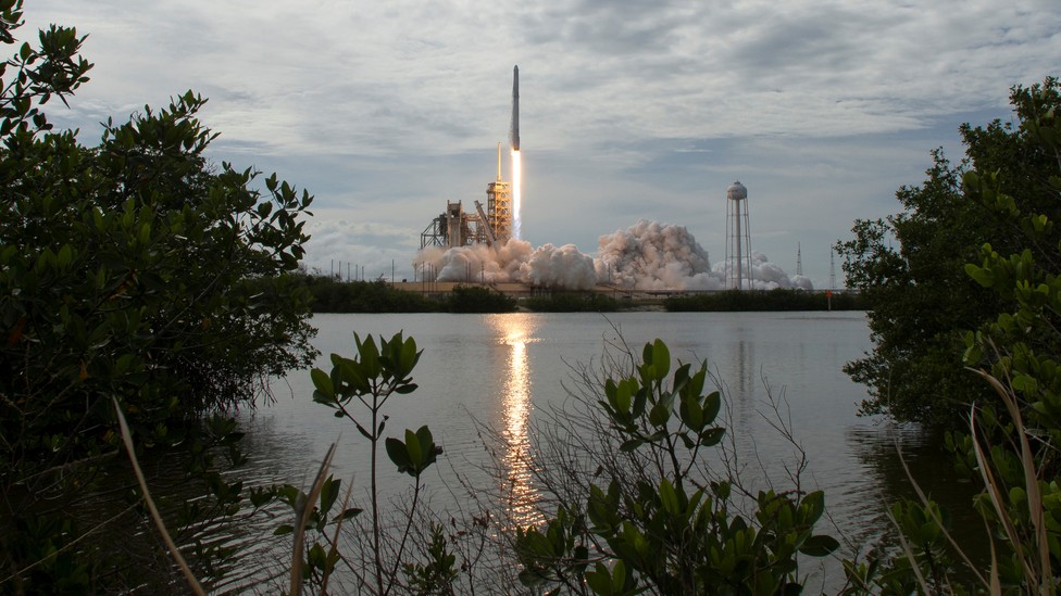 A Falcon 9 launch at Cape Canaveral in June 2017