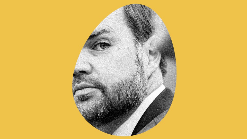 An egg-shaped image of J. D. Vance.