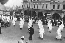 A Ku Klux Klan March in Ashland, Oregon (Date unknown; estimated to be from the 1920s)