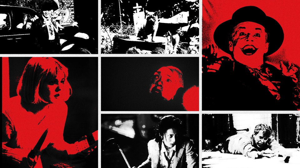 Stills from "Who Framed Roger Rabbit," "Pet Sematary," "Batman," "Scream," "The Blair Witch Project," "Battle Royale," and "Saw"