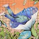 A person falling into a giant blue flower
