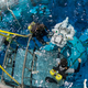 An astronaut in the pool at NASA’s Neutral Buoyancy Lab