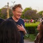 Conan O’Brien talks to a group of people
