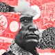 Photomontage of Mussolini and crowds