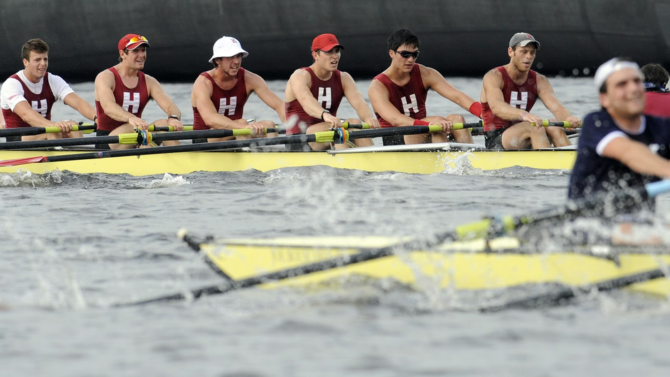 a photograph of the Harvard rowing team