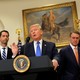 President Trump, Senator Tom Cotton, and Senator David Perdue at an announcement