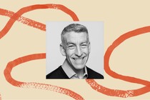 A photo of Redfin CEO Glenn Kelman, bordered by an illustration