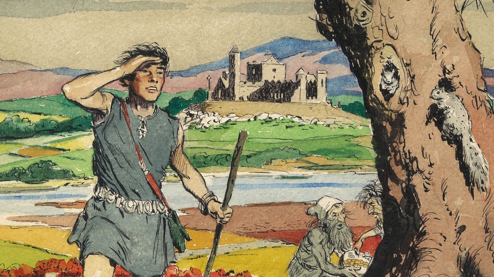 Watercolor sketch for an unpublished 'Prince Valiant' story, 1991