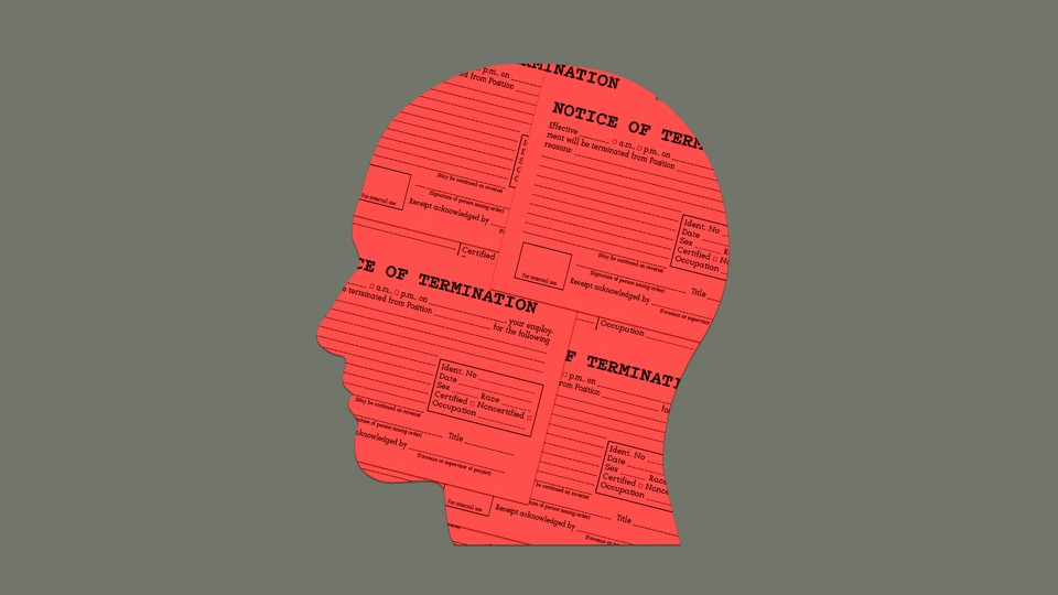 Notice of termination on person's head