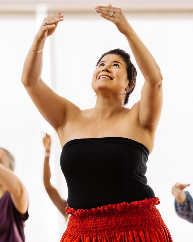 Picture of the author doing the hula