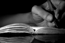 A person writing