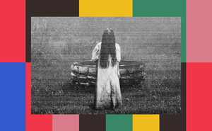 Samara, a girl in a long white dress and with long black hair covering her face, exits a well in "The Ring."