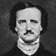 Animation of Edgar Allan Poe's face distorted into a spiral