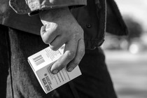 person holding a box of Narcan nasal spray