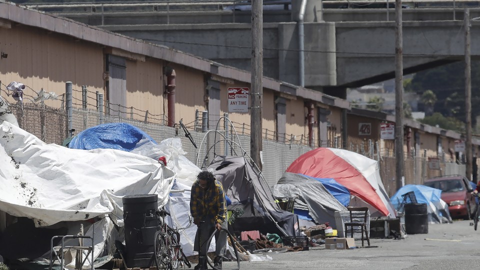 A homeless encampment in San Francisco.