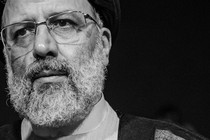 Black-and-white close-up of Ebrahim Raisi