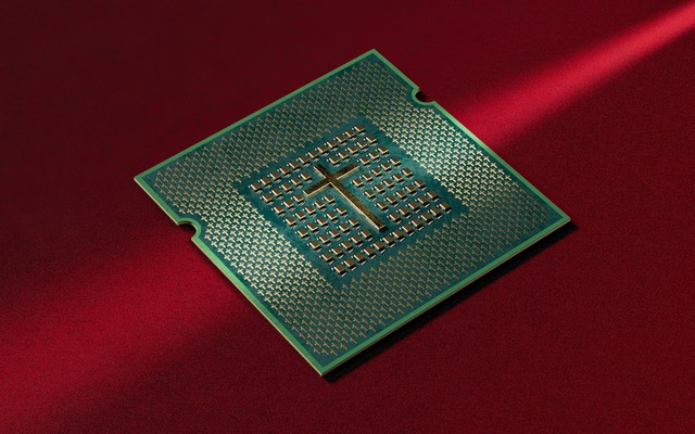 An illustration showing a computer chip inscribed with crosses