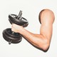 A man's arm holding a dumbbell