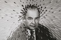 A sliced photo-illustration of John von Neumann