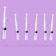 Illustration of a big vaccine syringe with a line of smaller ones trailing behind