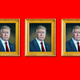 A series of portraits of Donald Trump.