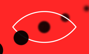 An illustration of an eyeball with faded circles
