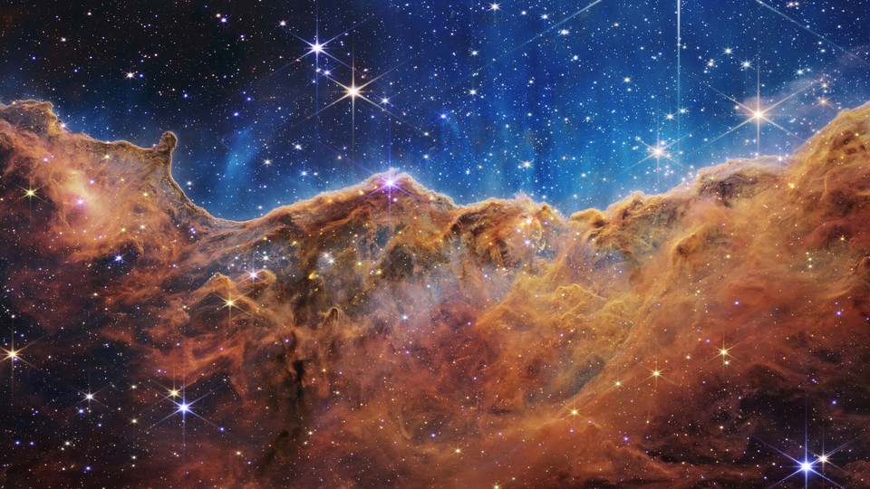 The James Webb Space Telescope's infrared view of the Carina Nebula, a luminous star-forming region
