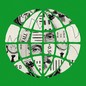 Illustration of a world wide web icon made up of money.