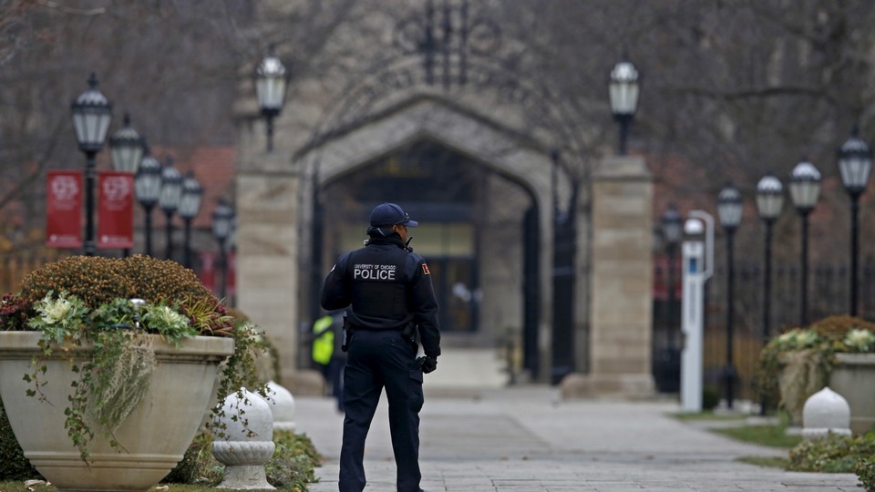 A campus police officer at the University of Chicago