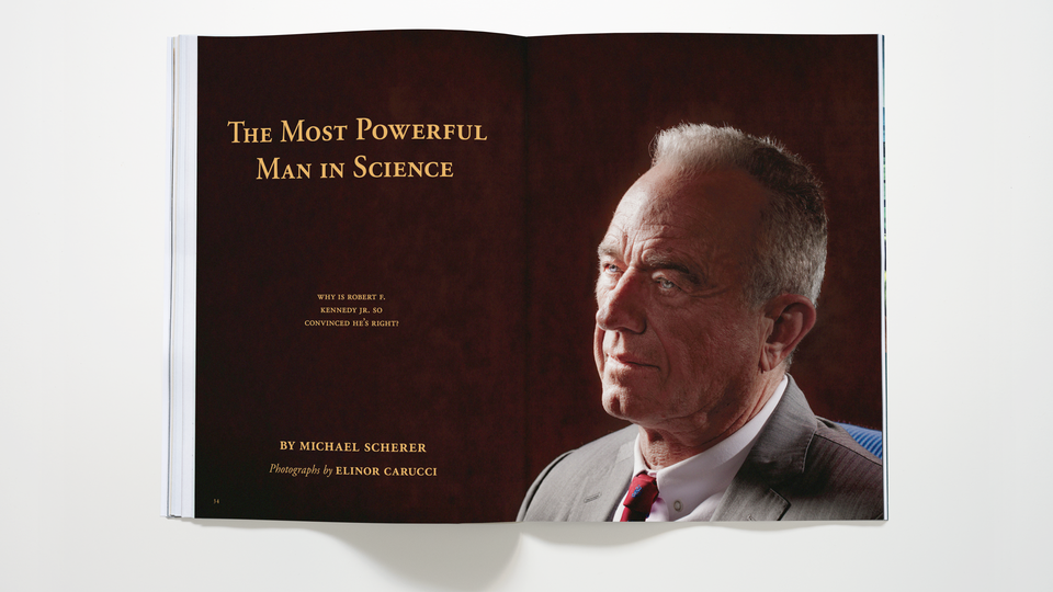 magazine open to article on RFK Jr.