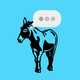 A Democratic donkey with the "typing" dots in its thought bubble