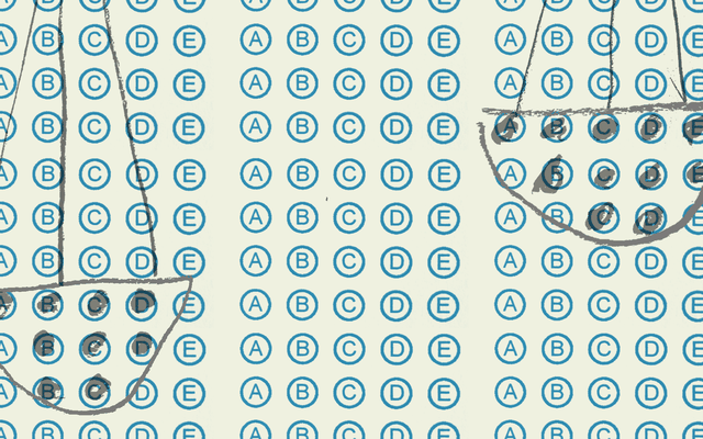 Image of a scale using filled-in standardized-test bubbles